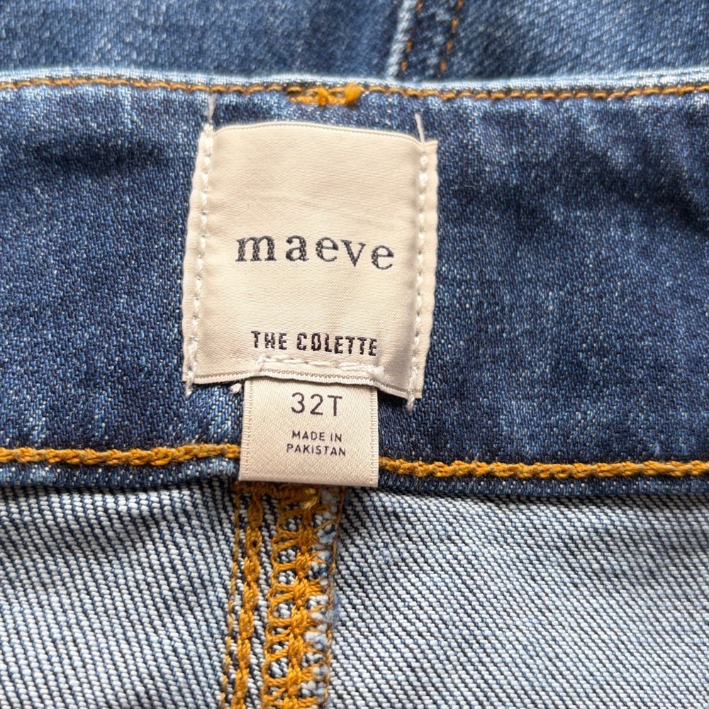Anthropologie Maeve The Colette Jean Mini Fern Wash High Rise Sz 32 TALL NEW - Picture 10 of 16